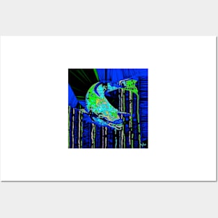 Caribbean Blue Parrot Fish Mosaic Posters and Art